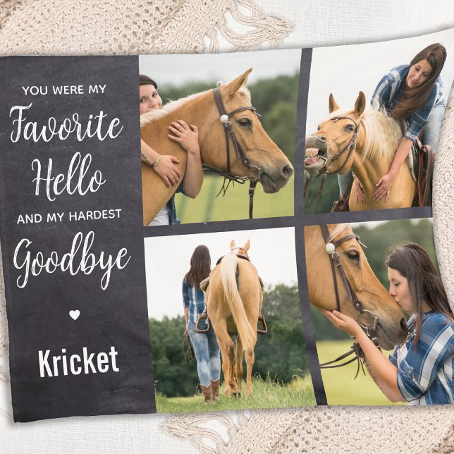 Favourite Hello Hardest Goodbye 4 Photo Memorial Fleece Blanket (Creator Uploaded)