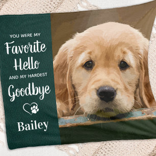 Favourite Hello Hardest Goodbye Custom Pet Memoria Fleece Blanket