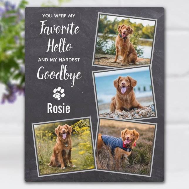 Favourite Hello Hardest Goodbye Pet Dog Memorial Plaque (Creator Uploaded)