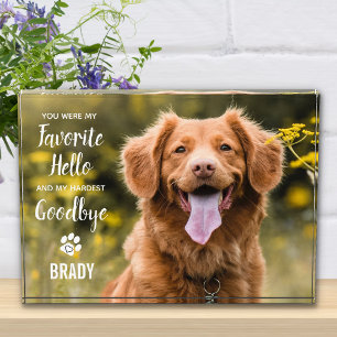 Favourite Hello Hardest Goodbye Pet Loss Memorial Photo Block