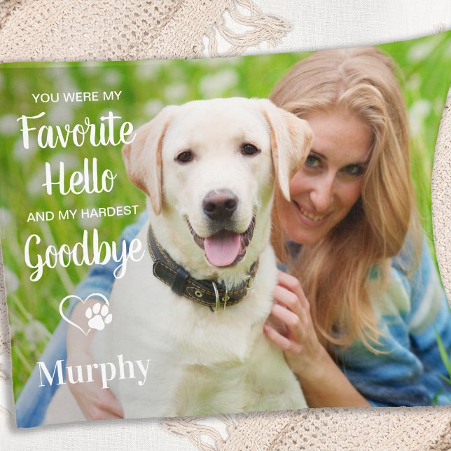 Favourite Hello Hardest Goodbye Pet Memorial Photo Fleece Blanket (Creator Uploaded)