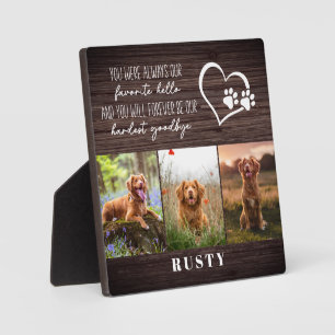 Favourite Hello Hardest Goodbye Pet Memorial Plaque