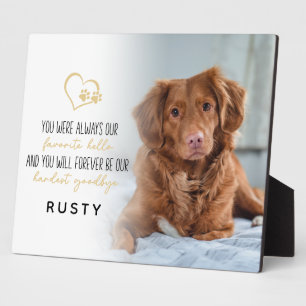 Favourite Hello Hardest Goodbye Pet Memorial Plaque