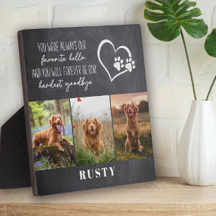 Favourite Hello Hardest Goodbye Pet Memorial Plaque