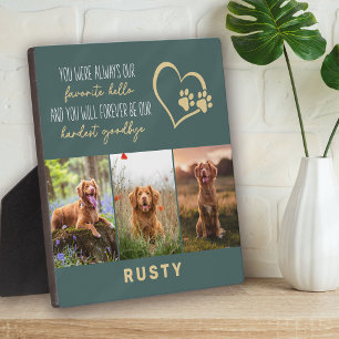 Favourite Hello Hardest Goodbye Pet Memorial Plaque