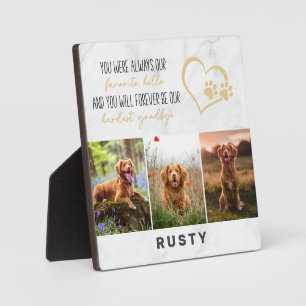 Favourite Hello Hardest Goodbye Pet Memorial Plaque