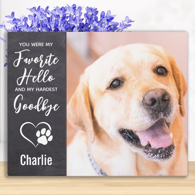 Favourite Hello Hardest Goodbye Photo Pet Memorial Plaque (Creator Uploaded)