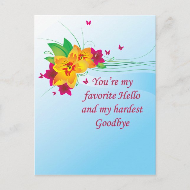 Favourite Hello Hardest Goodbye Postcard (Front)