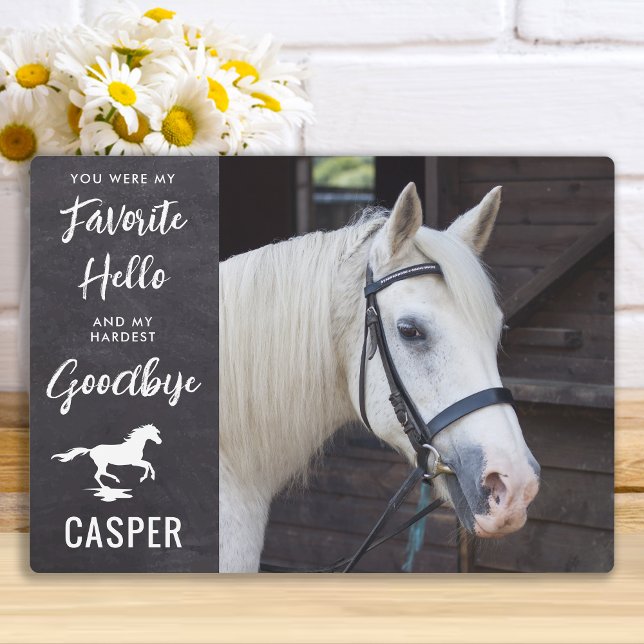 Favourite Hello Horse Custom Photo Pet Memorial Plaque (Creator Uploaded)