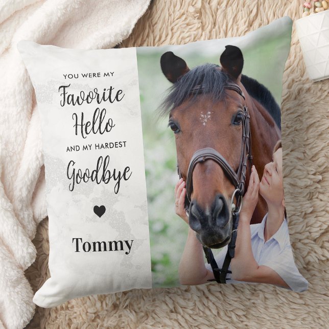 Favourite Hello Personalised 2 Photo Pet Memorial  Cushion (Creator Uploaded)