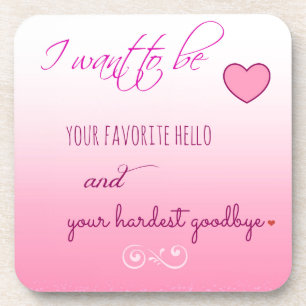 "Favourite Hello" Valentine Cork Coasters