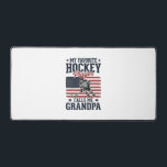 Favourite Hockey Player Calls Me Grandpa Vintage S Desk Mat<br><div class="desc">Favourite Hockey Player Calls Me Grandpa Vintage Shirt_1</div>