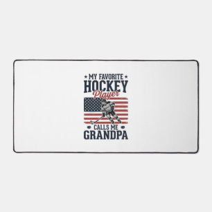 Favourite Hockey Player Calls Me Grandpa Vintage S Desk Mat