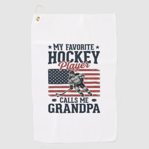 Favourite Hockey Player Calls Me Grandpa Vintage S Golf Towel