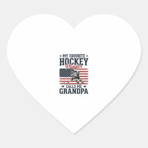 Favourite Hockey Player Calls Me Grandpa Vintage S Heart Sticker