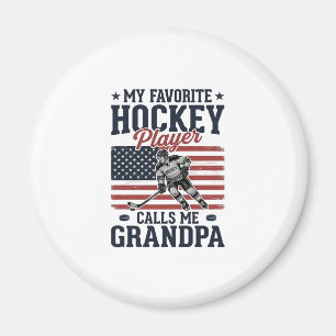 Favourite Hockey Player Calls Me Grandpa Vintage S Magnet