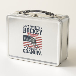 Favourite Hockey Player Calls Me Grandpa Vintage S Metal Lunch Box