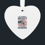 Favourite Hockey Player Calls Me Grandpa Vintage S Ornament<br><div class="desc">Favourite Hockey Player Calls Me Grandpa Vintage Shirt_1</div>