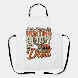 Favourite Hunting Buddy Calls Me Dad Vintage Deer  Apron