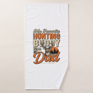 Favourite Hunting Buddy Calls Me Dad Vintage Deer Bath Towel