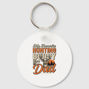 Favourite Hunting Buddy Calls Me Dad Vintage Deer Key Ring