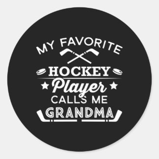 Favourite Ice Hockey Player For Grandma Classic Round Sticker