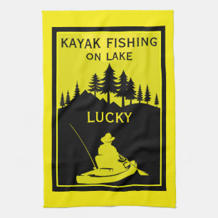 Favourite Kayak Lake And River Fishing Tea Towel