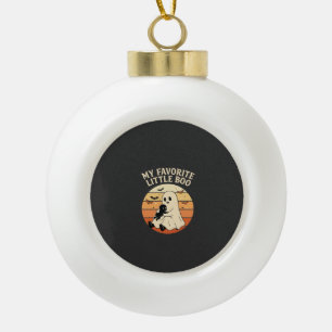 Favourite Little Boo Halloween Ghost Baby Retro Su Ceramic Ball Christmas Ornament