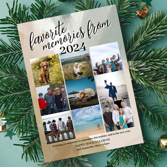 Favourite Memories Photo Collage New Year Holiday Card (Creator Uploaded)