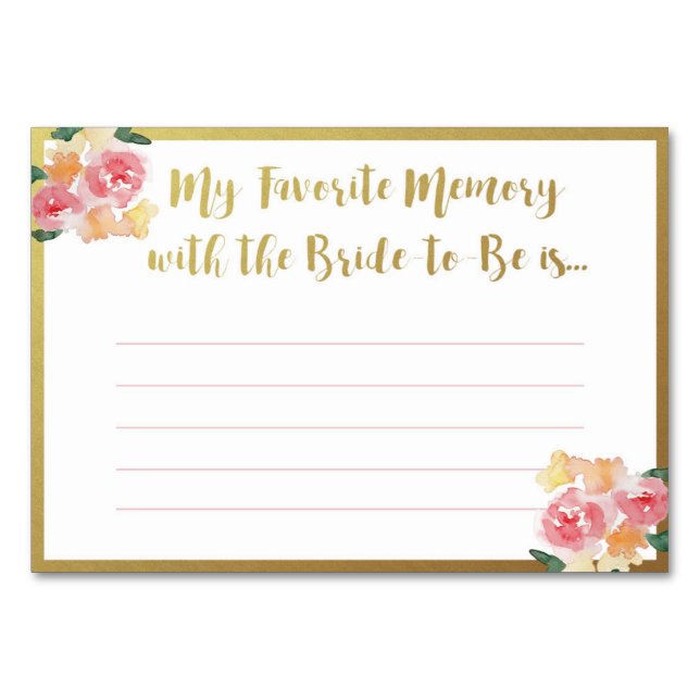 Favourite Memory with the Bride Cards (Front)