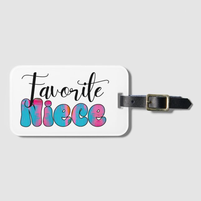 Favourite Niece (Coastal) Luggage Tag (Front Horizontal)