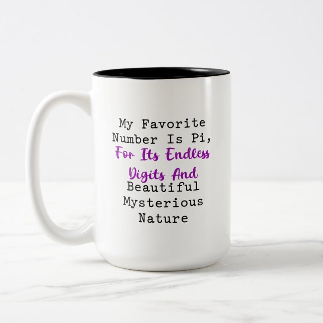 Favourite Number Pi Endless Digits Mysterious Two-Tone Coffee Mug (Left)