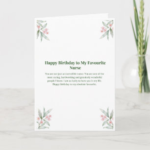 Favourite Nurse Birthday Card