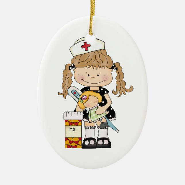 Favourite Nurse Ceramic Tree Decoration (Front)