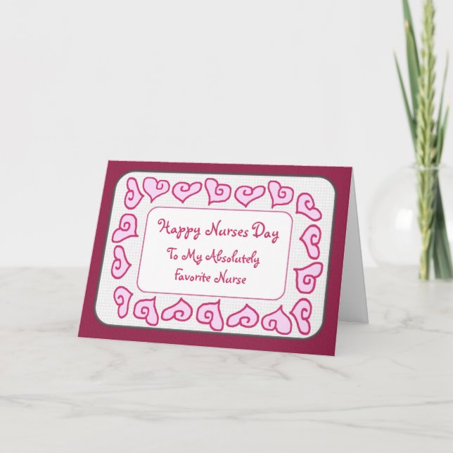 Favourite Nurse Happy Nurses Day Customisable Card (Front)