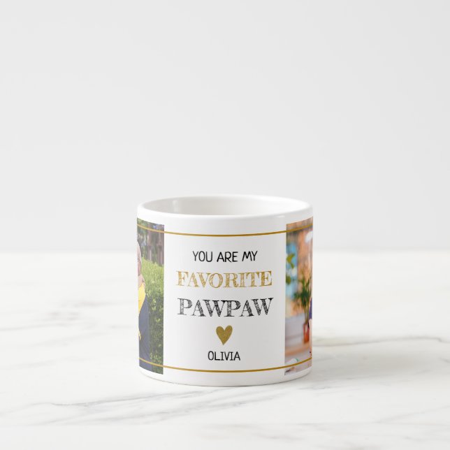 Favourite PawPaw Grandpa 2 Photo Personalised Espresso Cup (Front)