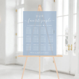 Favourite People 12 Table Wedding Seating Frosted Acrylic Sign