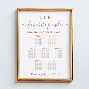 Favourite People 7 Table Wedding Seating Chart