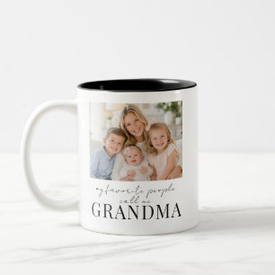 Favourite People Call Me Grandma Gift Photo Two-Tone Coffee Mug