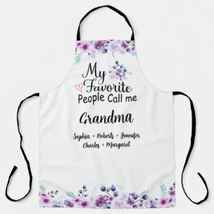 Favourite People Call Me Grandma Grandkids Name Apron