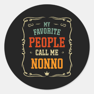 Favourite People Call Me Nonno Father's Day Classic Round Sticker