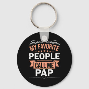 Favourite People Call Me Pap Retro Men Father's Da Key Ring