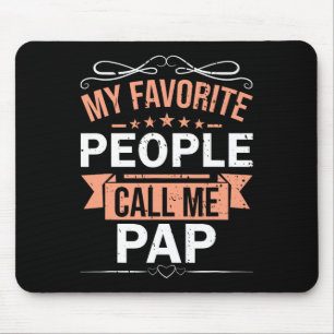 Favourite People Call Me Pap Retro Men Father's Da Mouse Pad