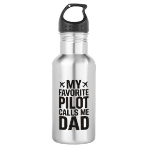 Favourite Pilot Calls Me Dad Vintage Aeroplane Shi 532 Ml Water Bottle