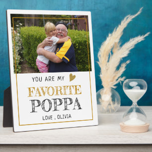 Favourite Poppa Grandpa Grandchild Custom Photo  Plaque