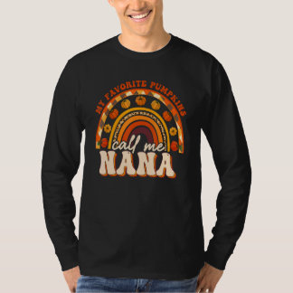 Favourite Pumpkins Call Me Nana Rainbow Fall Thank T-Shirt