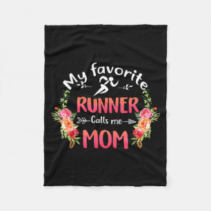Favourite runner calls mum flower running mother's fleece blanket