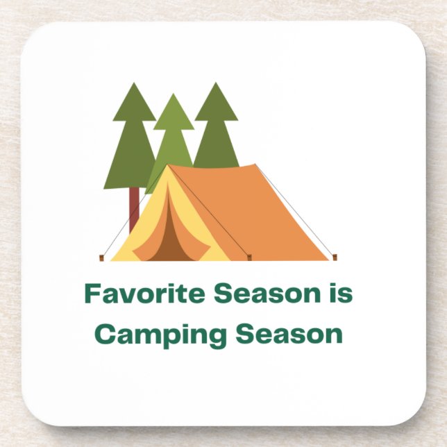 Favourite Season is Camping Season on a  Coaster (Front)