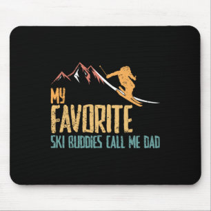 Favourite Ski Buddies Call Me Dad Retro Vintage Sk Mouse Pad