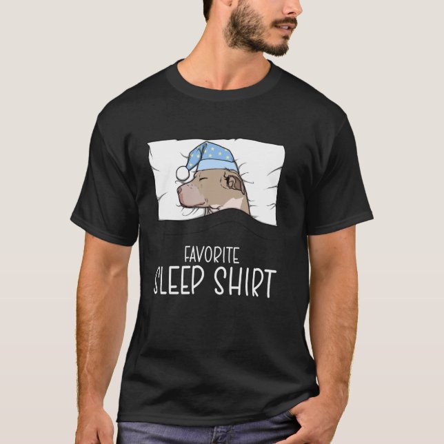 Favourite Sleep Shirt Pitbull, Napping Pitbull Dog (Front)